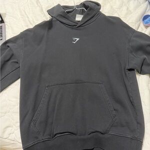 Gymshark Black Pullover Hoodie with Small Chest Logo